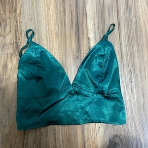 Shein forest green crop top